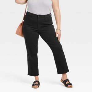 Plus Size Universal Thread Black High-rise Slim Straight Stretch Jeans 22W